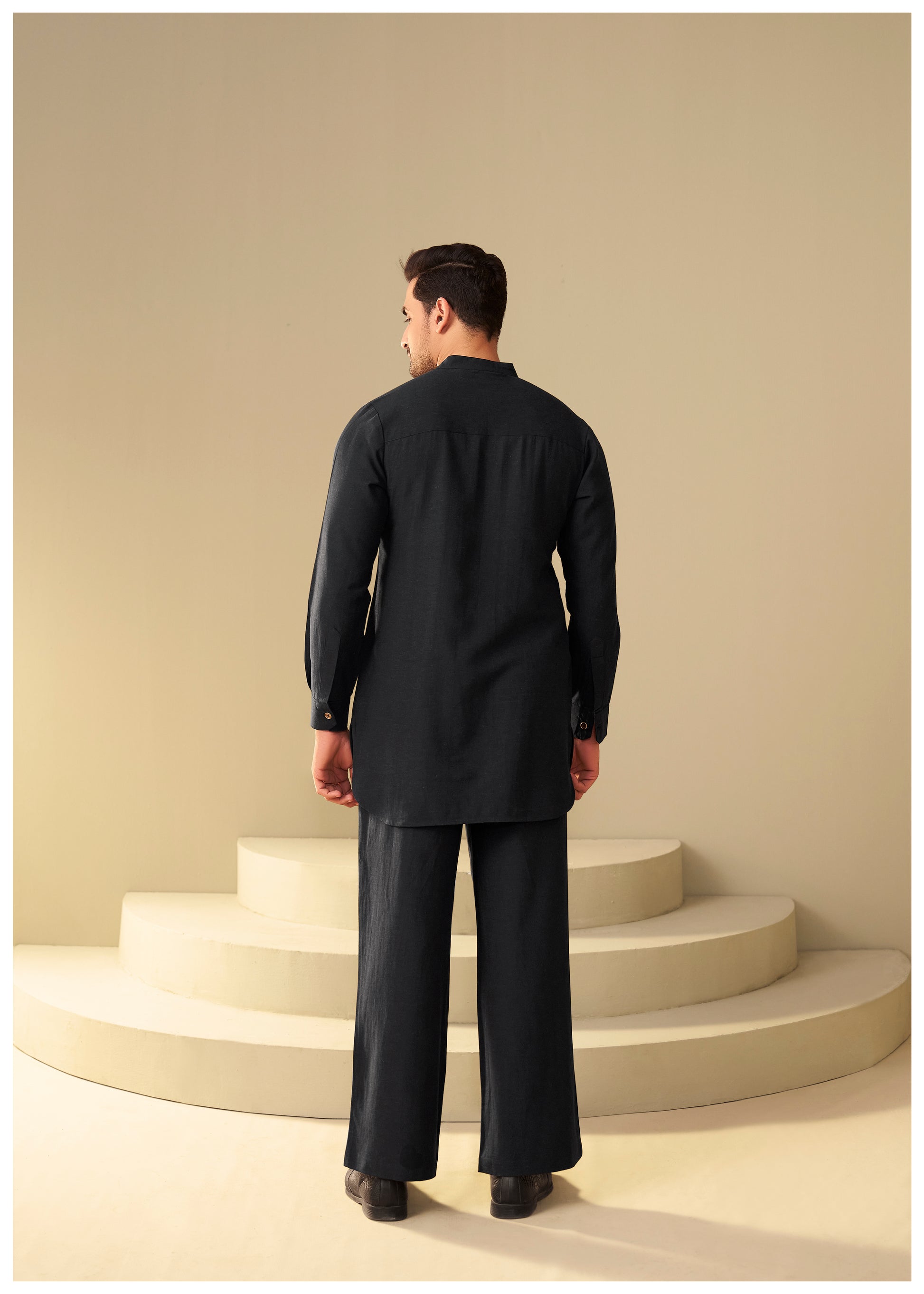 Black Co-Ord Set for Men – Premium Ethnic Wear Ethnoir India
