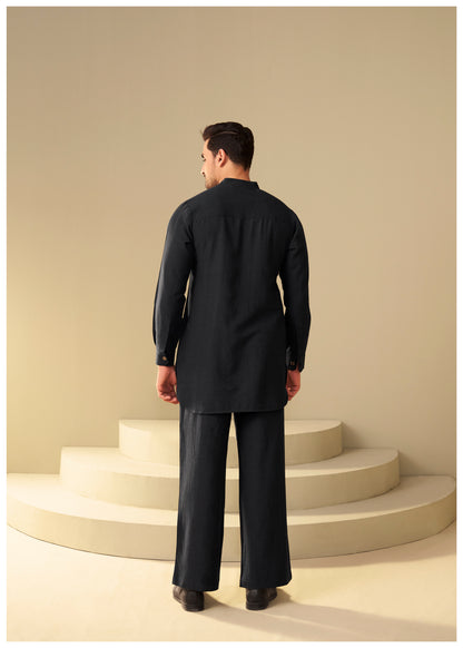 Black Co-Ord Set for Men – Premium Ethnic Wear Ethnoir India
