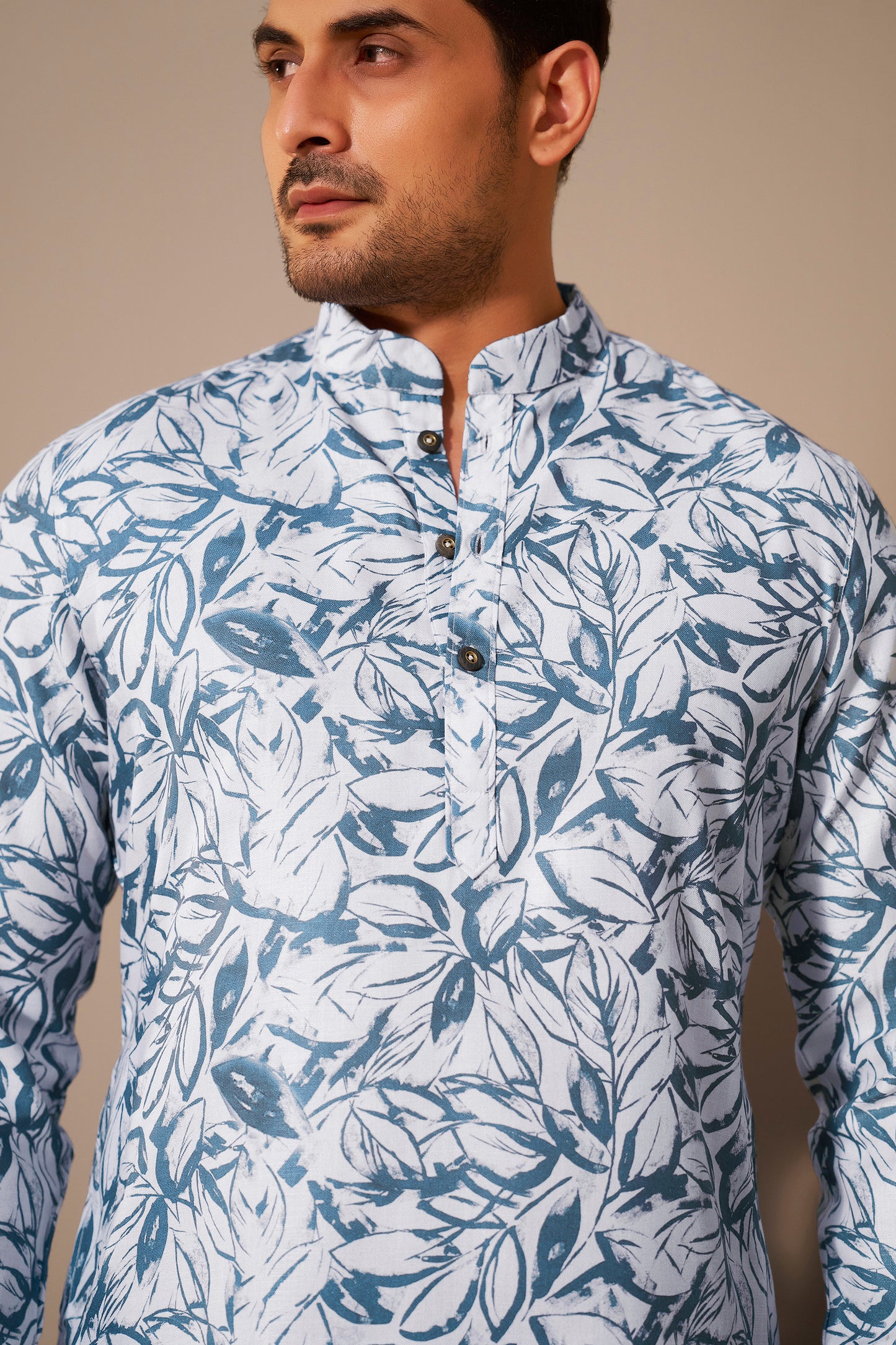 Azure Blue Short Kurta Men Full Length – Fresh Ethnic Ethnoir India