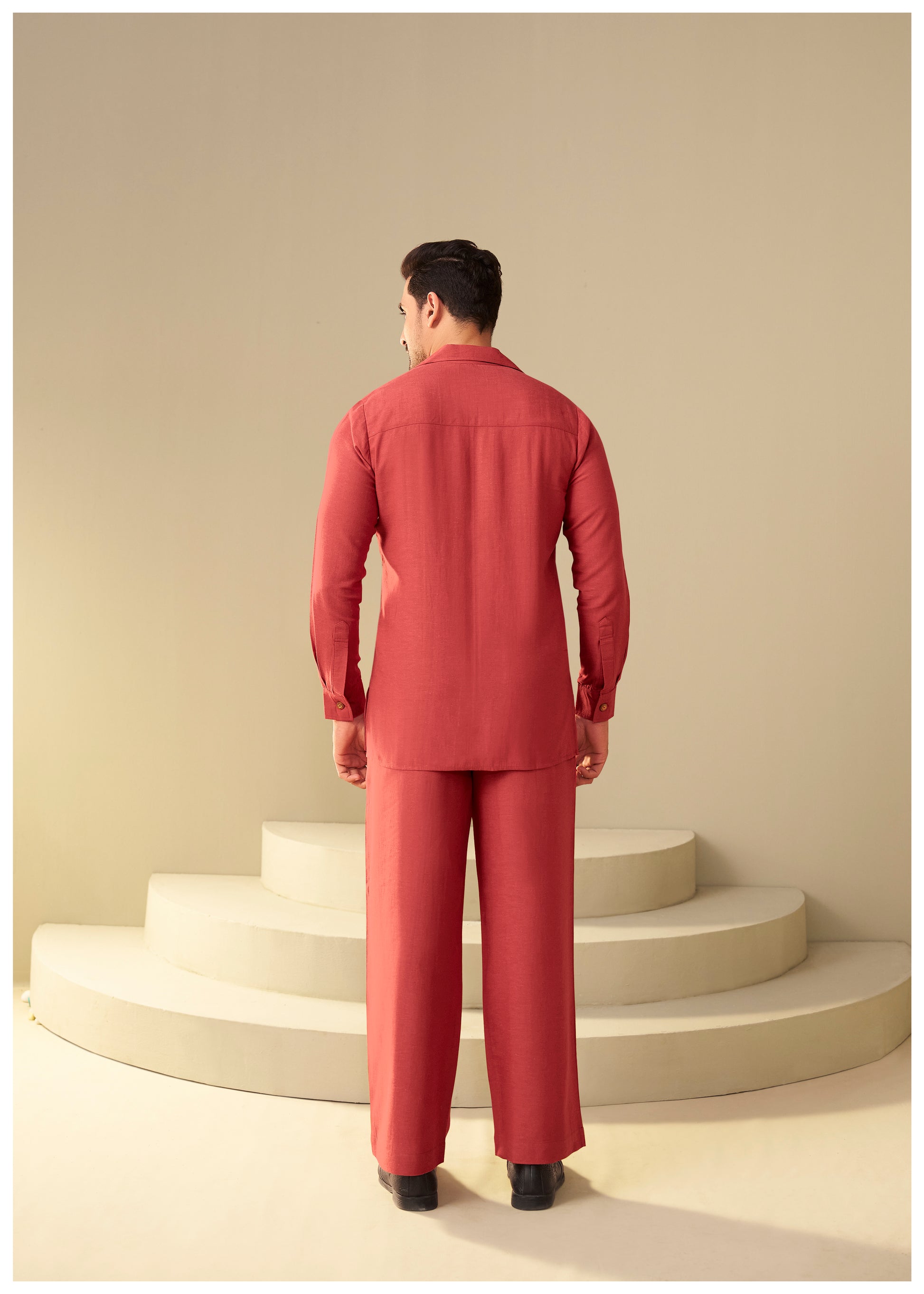 Rust Co-Ord Set for Men Statement Fit – Ethnoir Ethnic Wear
