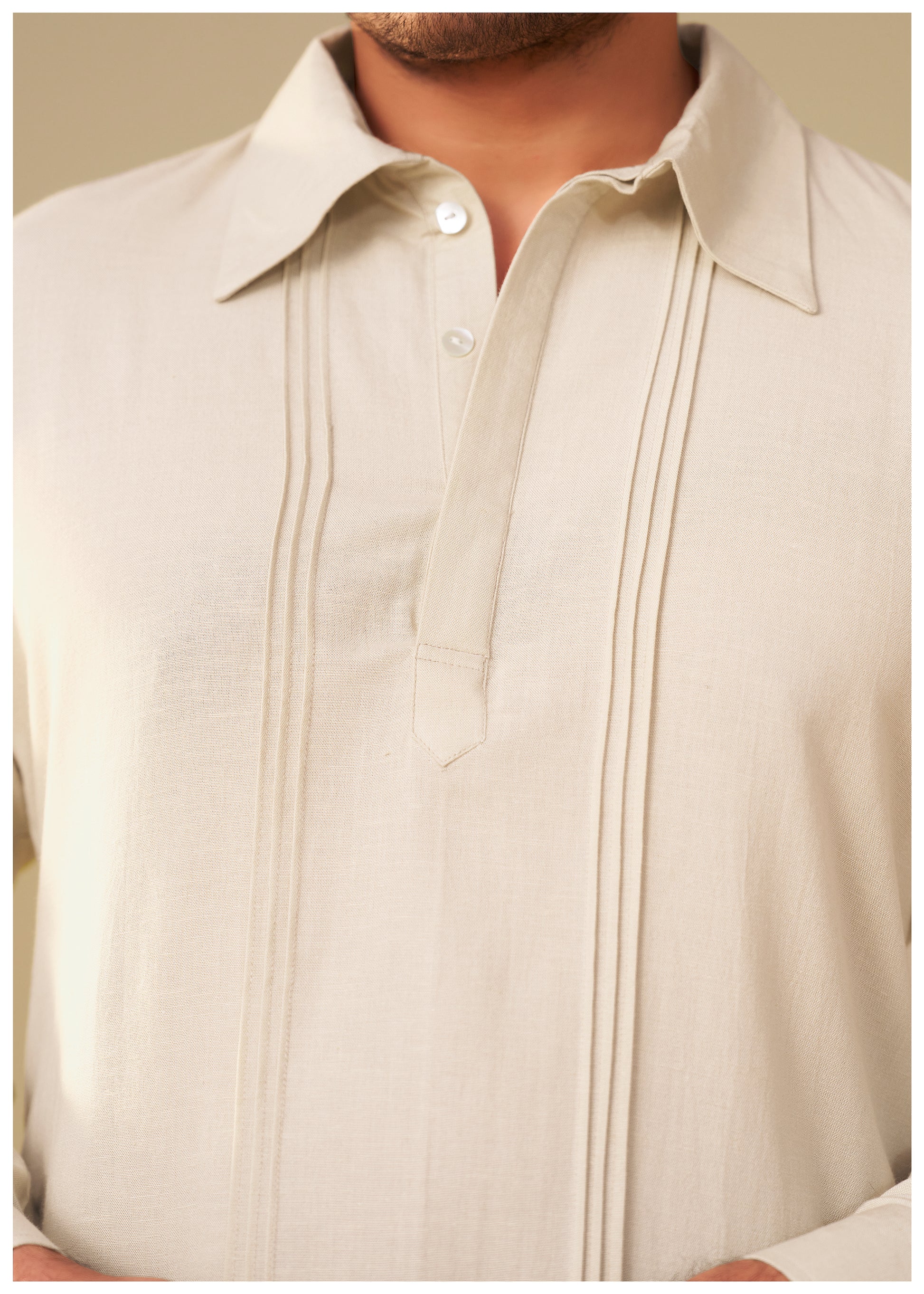 Sand Beige Co-Ord Set for Men Back View – Ethnic Wear Ethnoir India