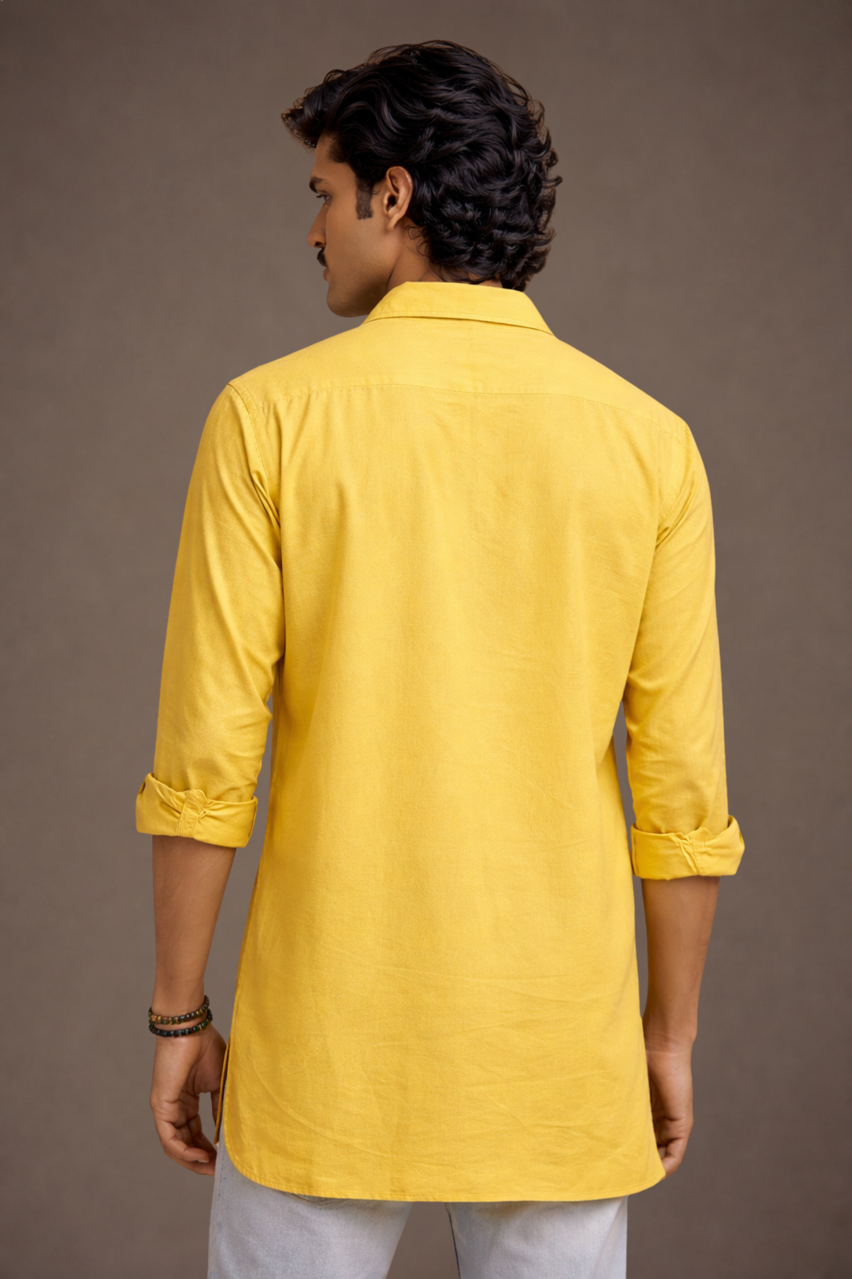 Yellow Rayon Kurta Men Casual Festive Ethnic Wear – Ethnoir India