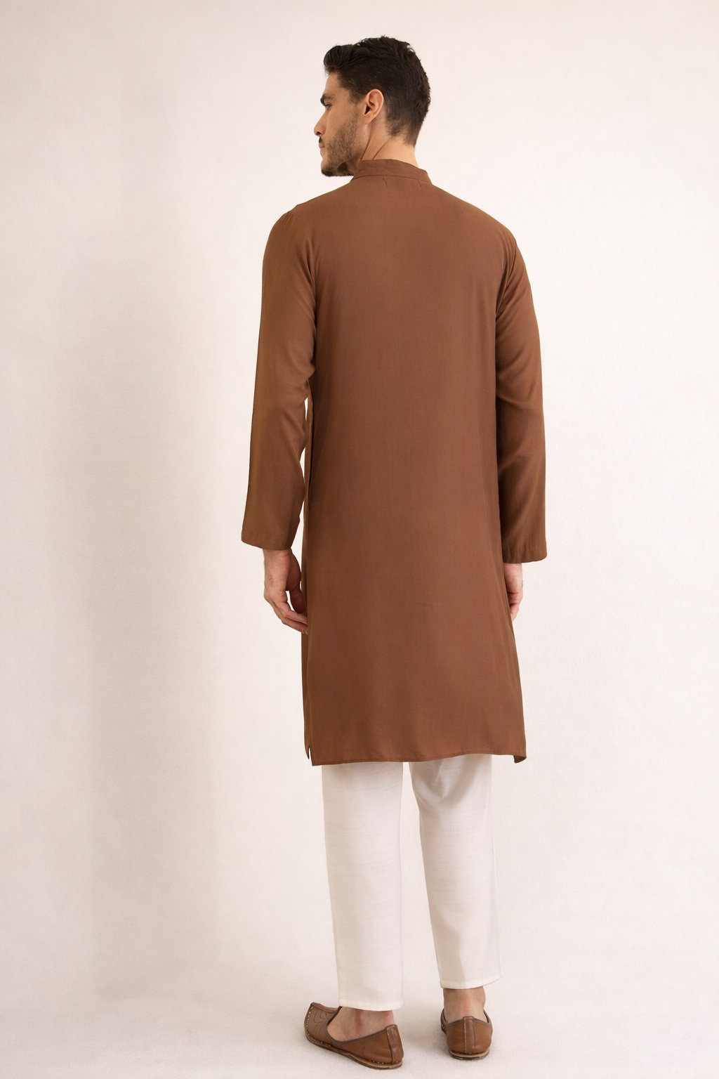 Brown Kurta Set Men Pashmina Dupatta Wedding Occasion – Ethnoir India