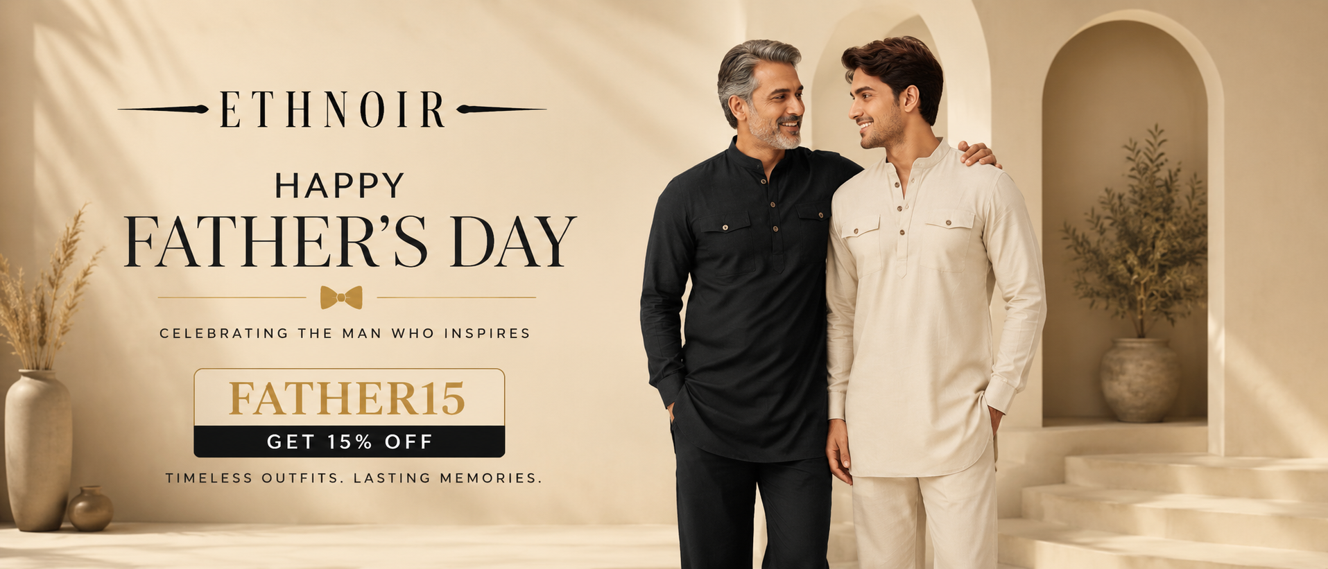father son matching ethnic set